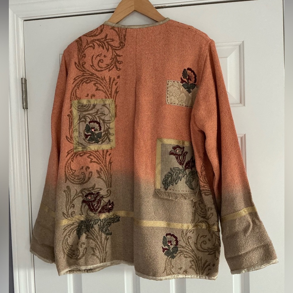 Vintage Flashback Boho Patchwork Sequin Gold Trim… - image 2